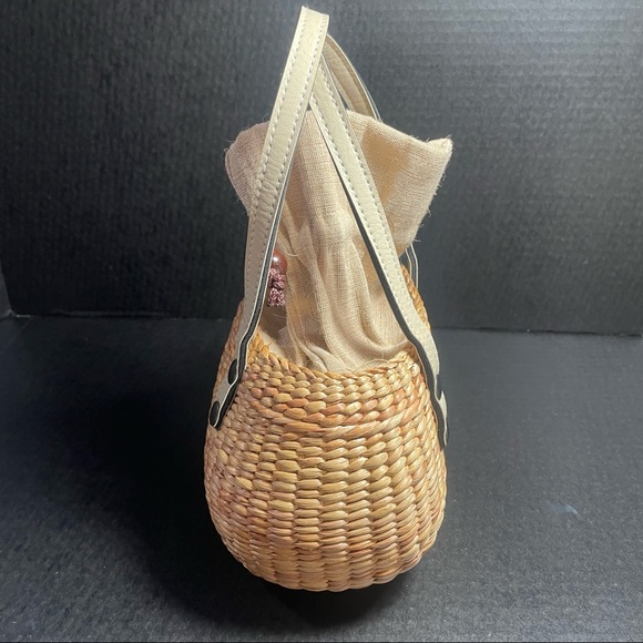Sea & Grass wicker and draw string top handle handbag NWT PRICE FIRM - Picture 3 of 9